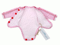 Frühchen- und Babybody "Smarty" mit Bauchöffnung und Klettverschluss, rosa Dreiecke, verschiedene Größen