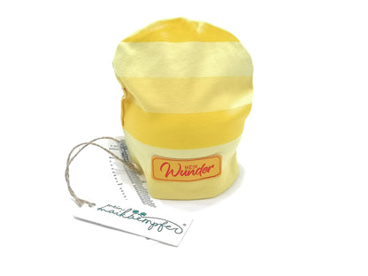 Frühchenmütze/ Beanie, "Mein Wunder", gelb gestreift, verschiedene Größen